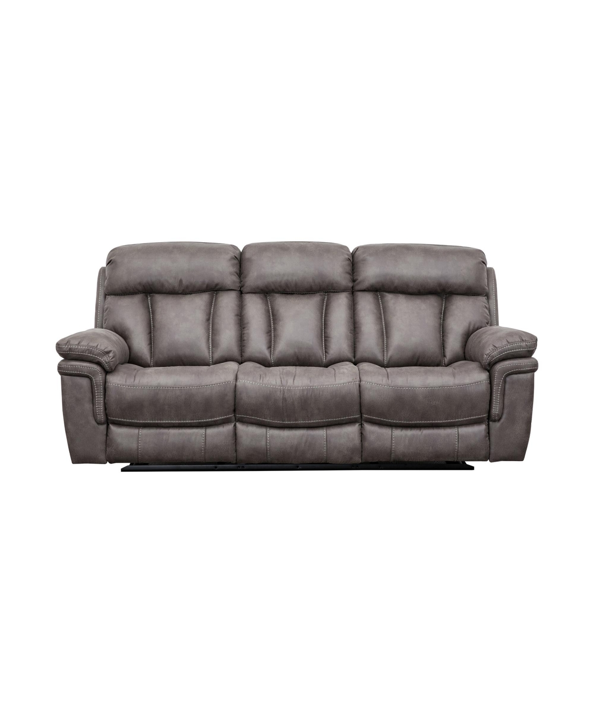 Shop Armen Living Estelle 88" Fabric In Power Reclining Sofa In Gunmetal