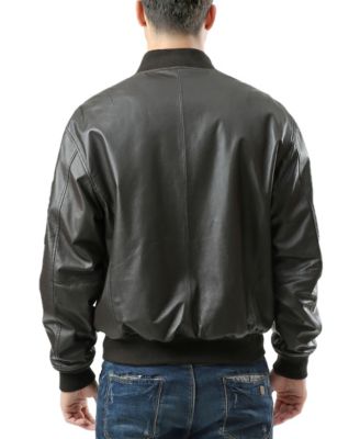 Men MA-1 Leather Flight Bomber Jacket