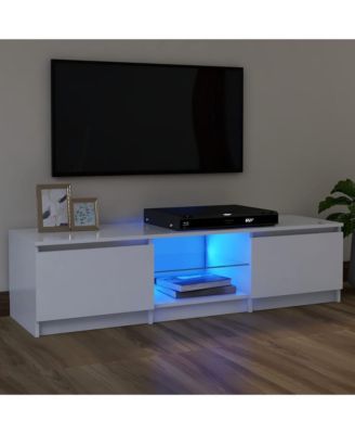TV Stand with LED Lights White 47.2"x11.8"x14"