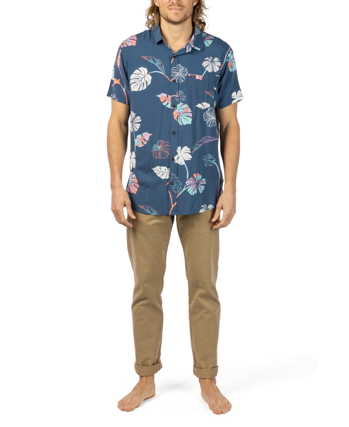 Men's Mod Tropics Short Sleeve Shirt - Washed Navy
