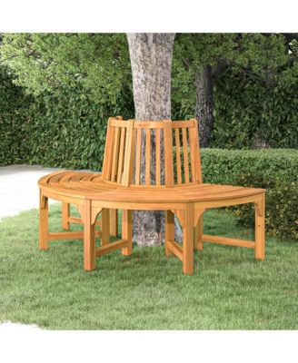 Tree Bench Reddish Brown Solid Eucalyptus Wood with an Oil Finish