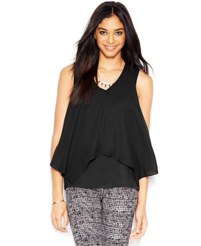 Bar III Sleeveless Tiered Top, Only at Macy's