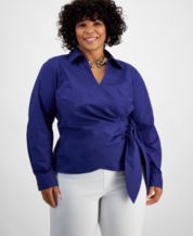 Blue Plus Size Dressy Tops Shop Plus Size Dressy Tops Macy s