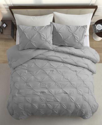 3 Piece Pinch Pleated Down Alternative Comforter Set, Twin