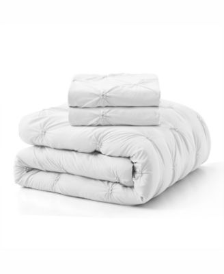 3 Piece Pinch Pleated Down Alternative Comforter Set, King