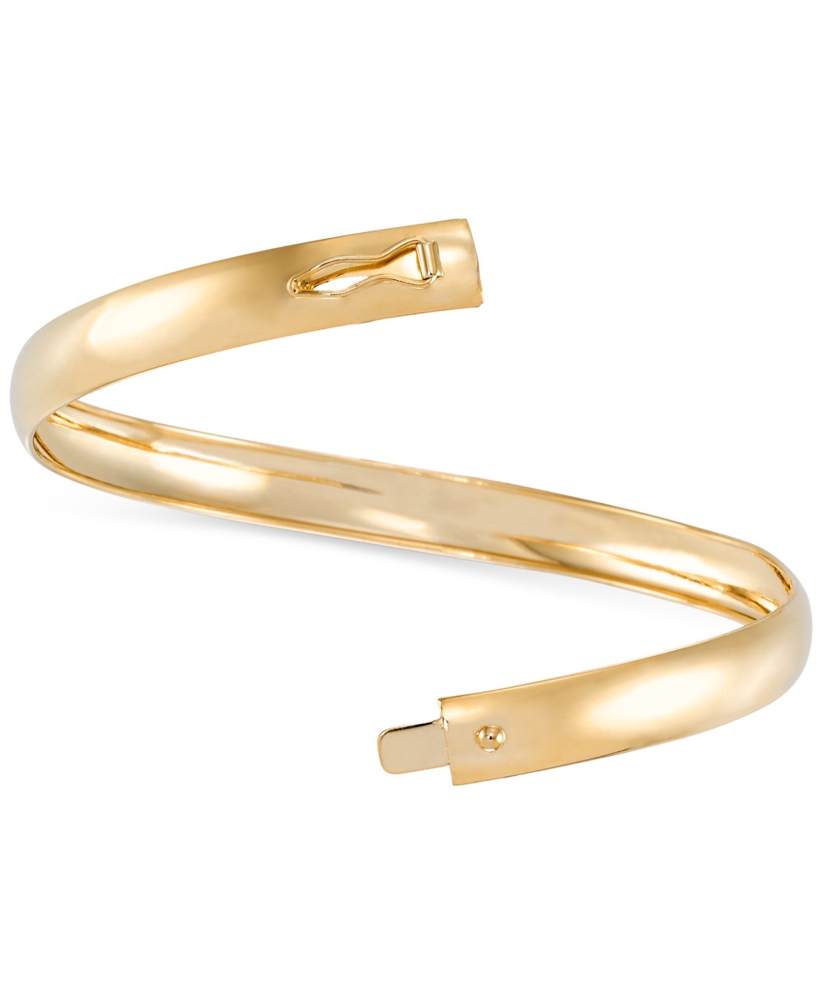 High Polished Round Flexible Bangle Bracelet in 10k- Gold