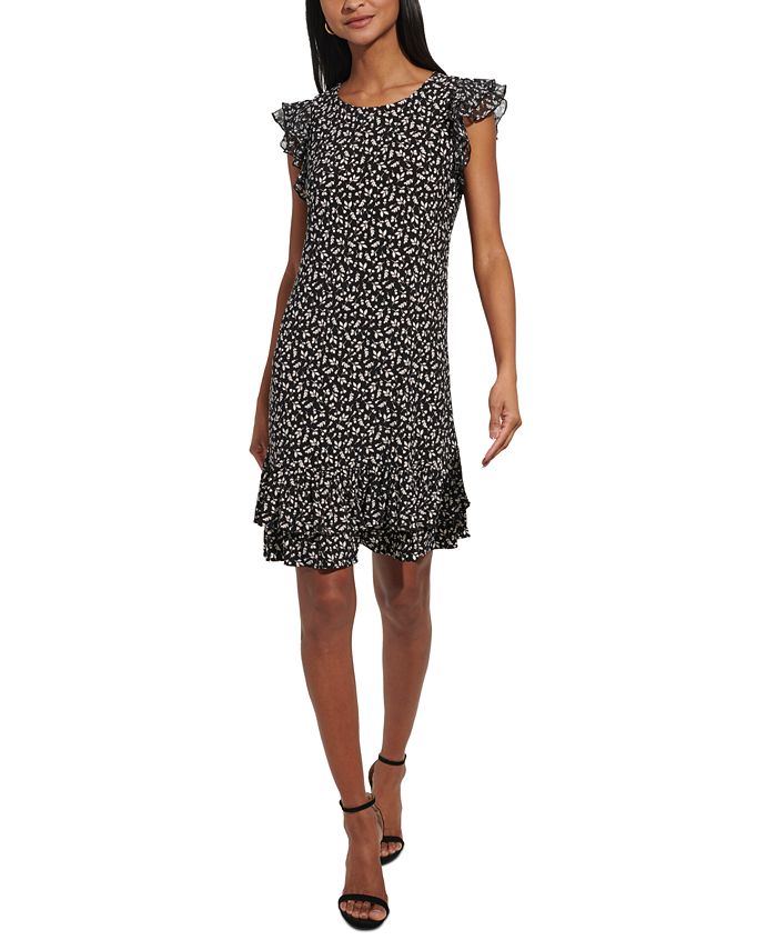 Tommy hilfiger scuba sheath discount dress with flutter sleeves