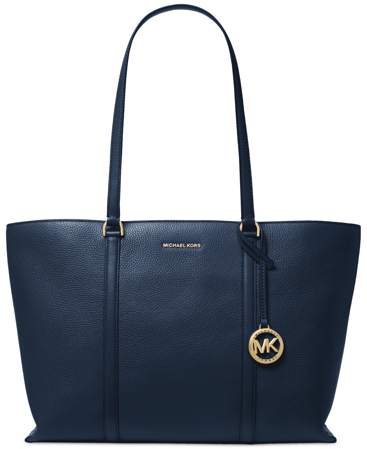 Michael Kors Michael  Temple Large Leather Tote In Navy
