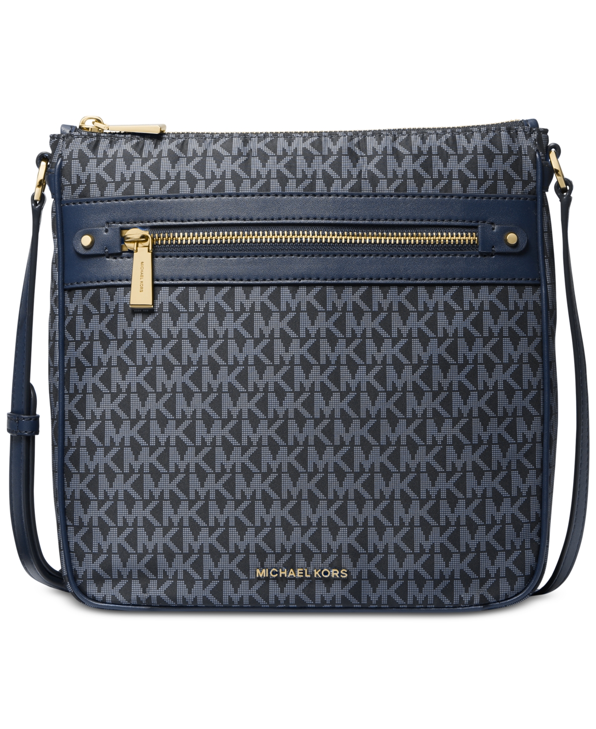 Michael Kors Michael  Logo Jet Set Charm Small North South Crossbody In Admiral,pale Blue