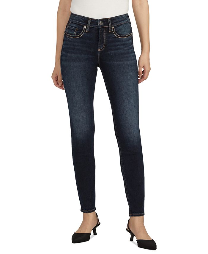 Silver Jeans Co. Women's Suki Mid Rise Curvy Fit Skinny Leg Jeans - Macy's