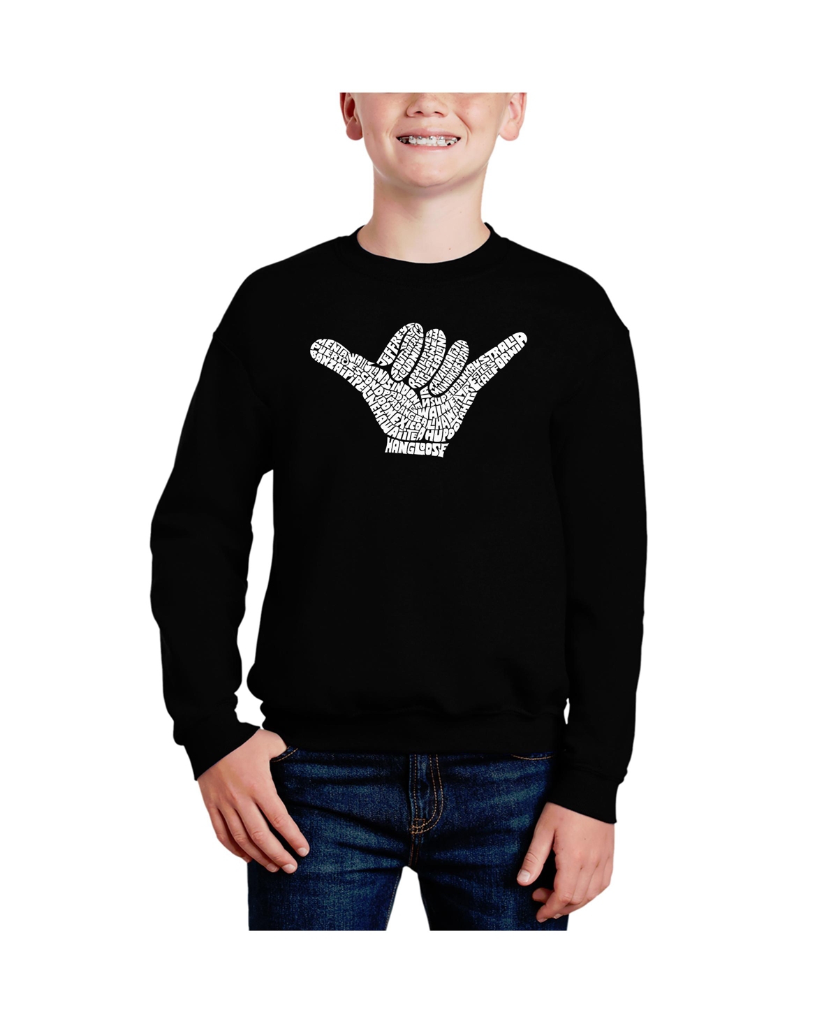 Top Worldwide Surfing Spots - Big Boy's Word Art Crewneck Sweatshirt