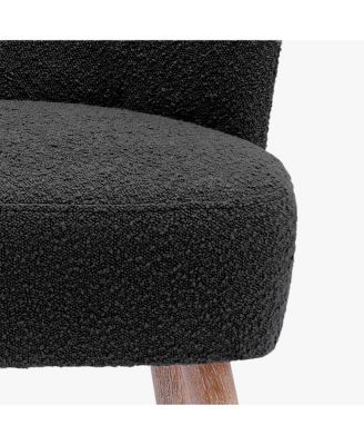 25" Wide Upholstered Boucle Accent Chairs (Set of 2)