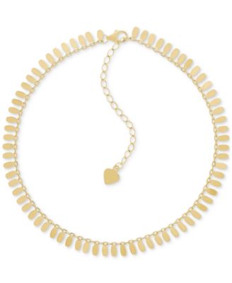 Macy's - Polished Oval Disk Dangle Ankle Bracelet in 10k Gold