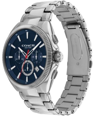 COACH Men's Jackson Silver-Tone Stainless Steel Bracelet Watch