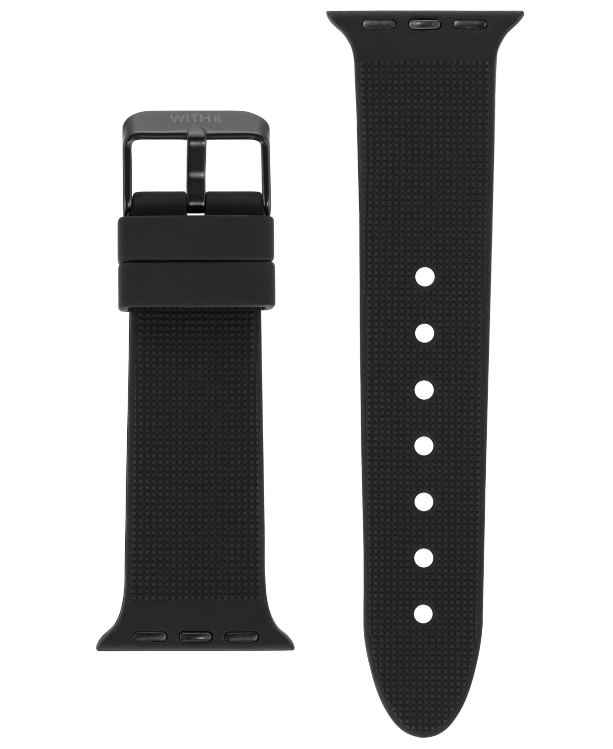 WITHitTextured Silicone Band with Band Candy Slider Charms designed for Apple Watch 42mm (Series 10) & 38/40/41mm - Black