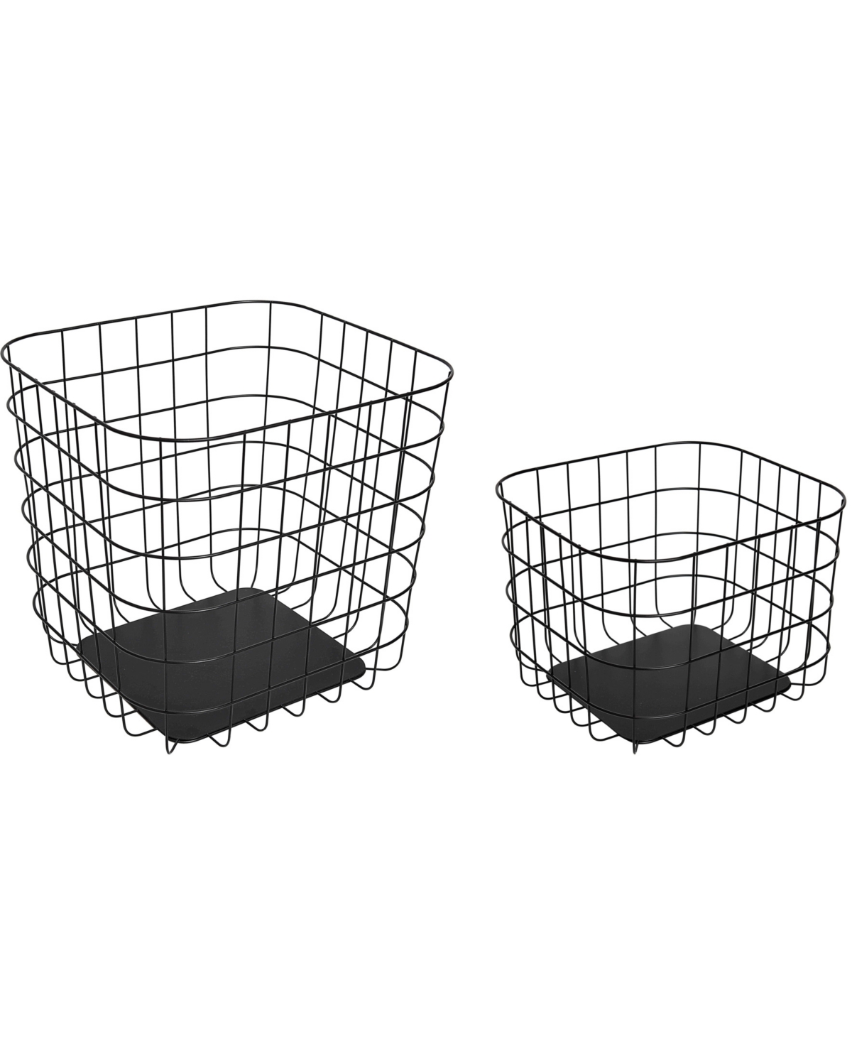 Wethinkstorage Set Of 2 Metal Baskets With Iron Board, 14.5-liter And 32-liter In Black