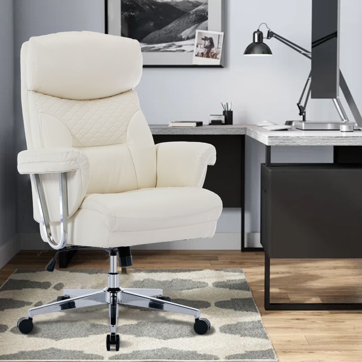 Simplie Fun High Back Executive Office Chair 300 Lbsergonomic Leather