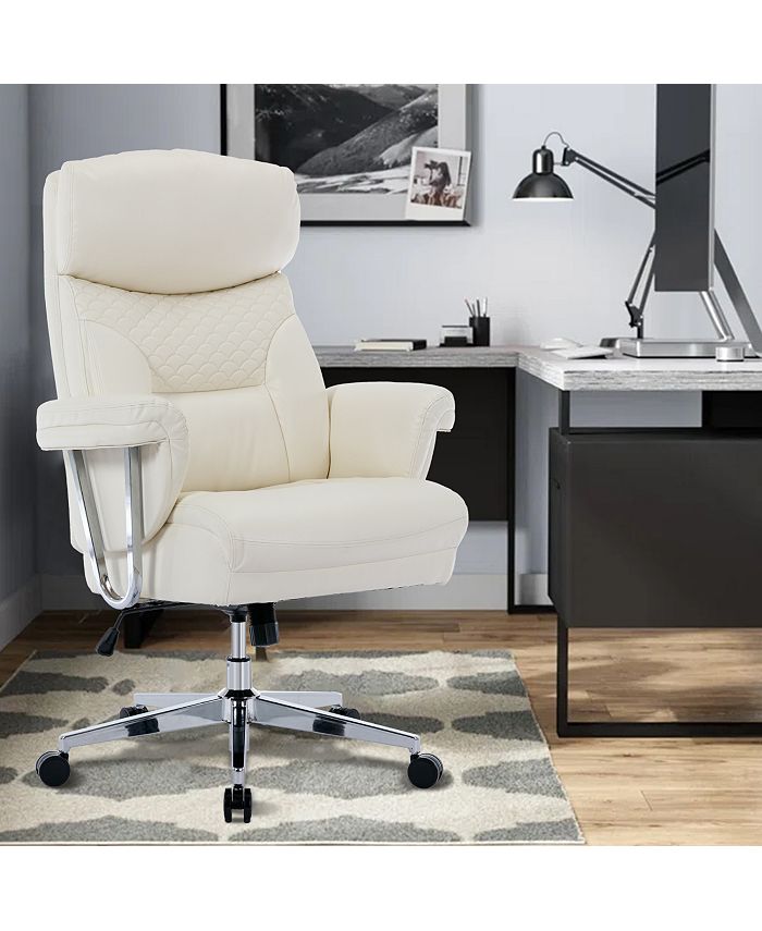 Simplie Fun High Back Executive Office Chair 300 lbsErgonomic Leather Computer Desk Chair