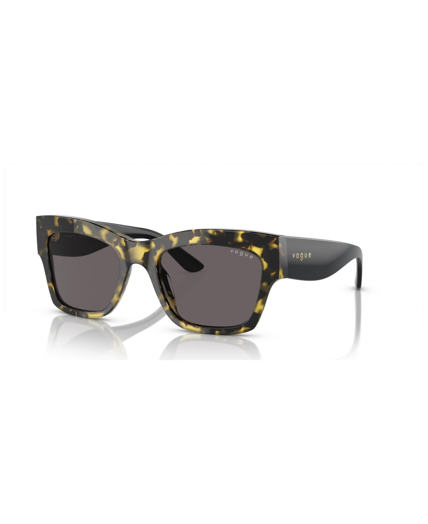 Женские солнцезащитные очки Vogue Eyewear Rectangle Sunglasses, VO5524S, цвет: Жёлтый черепаховый — фото 1
