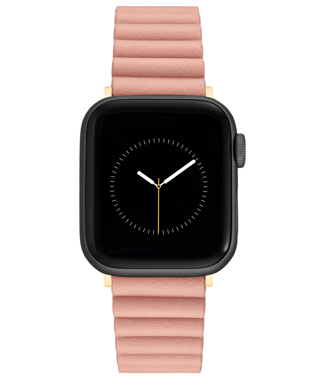 Shop Nine West Women's Pink Polyurethane Leather Band Compatible With 38mm, 40mm And 41mm Apple Watch In Pink,rose Gold-tone