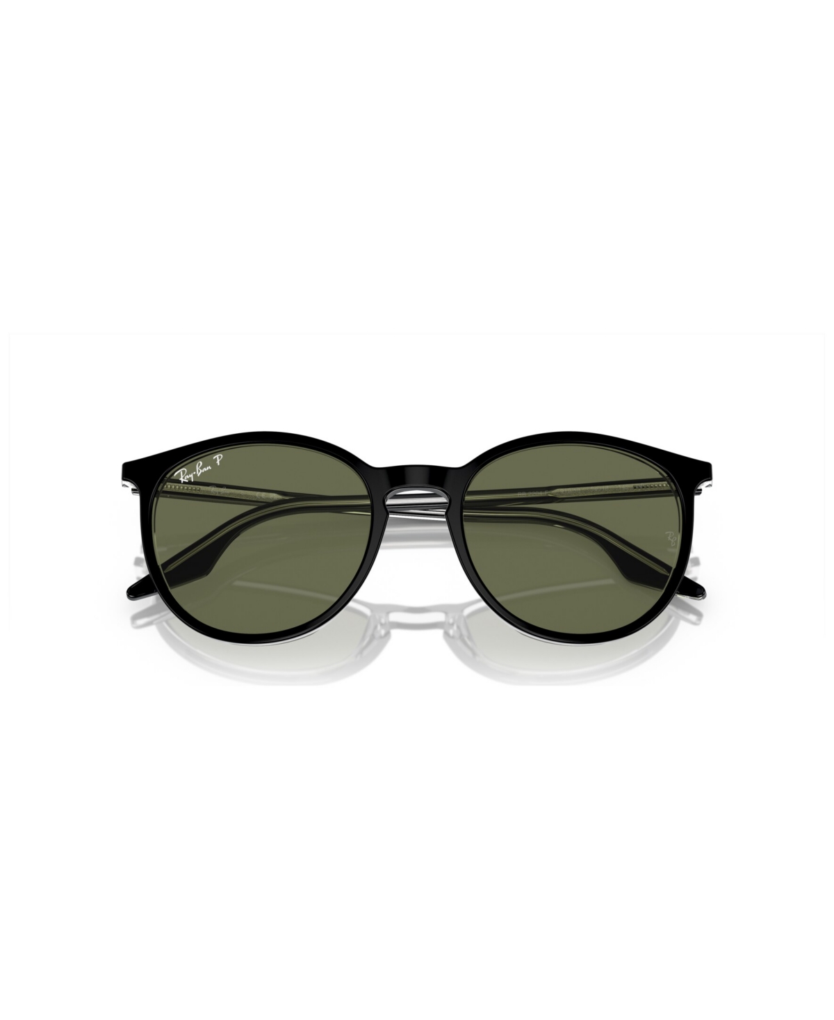 Shop Ray Ban Unisex Rb2204 Polarized Low Bridge Fit Sunglasses, Polar Rb2204f In Black On Transparent
