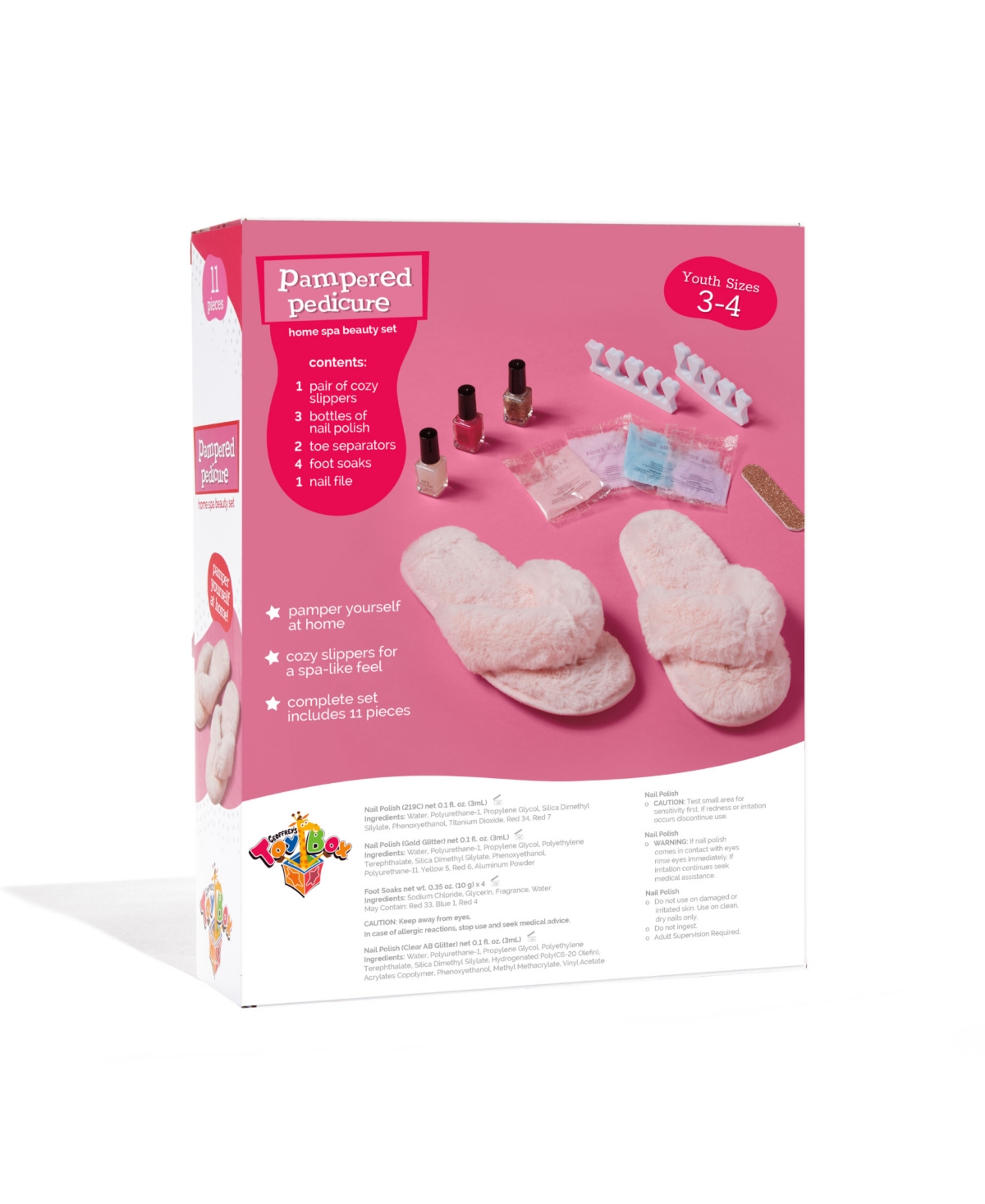 Geoffrey's Toy Box Pampered Play Pedicure Slipper Set, Created For Macy's In Pink