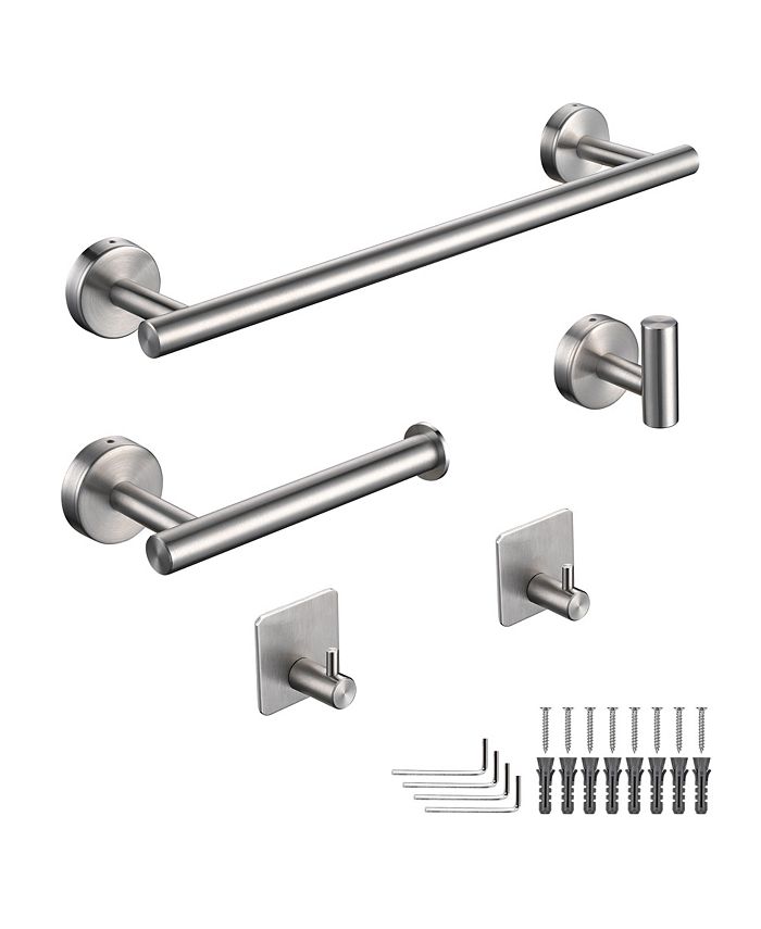 Aquaterior 5Piece Bathroom Hardware Set Wall Mount Towel Bar Toilet