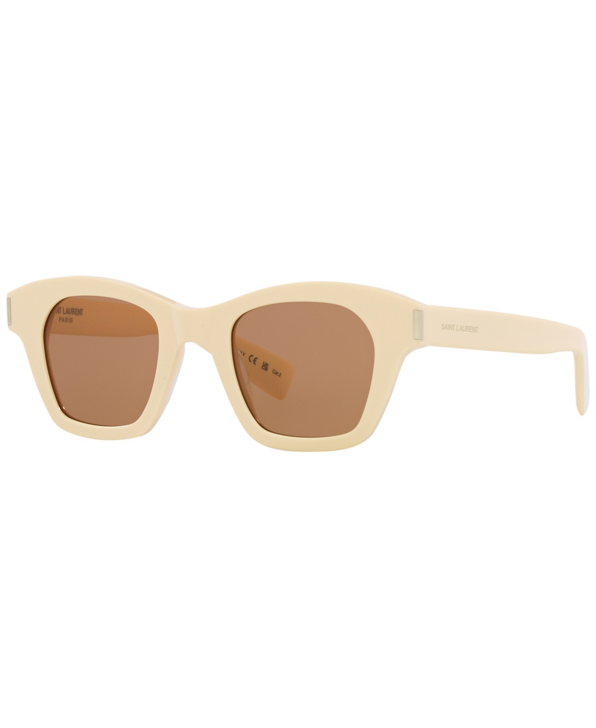 Saint Laurent Womens White Sl592 Square-frame Tortoiseshell Acetate Sunglasses In Ivory
