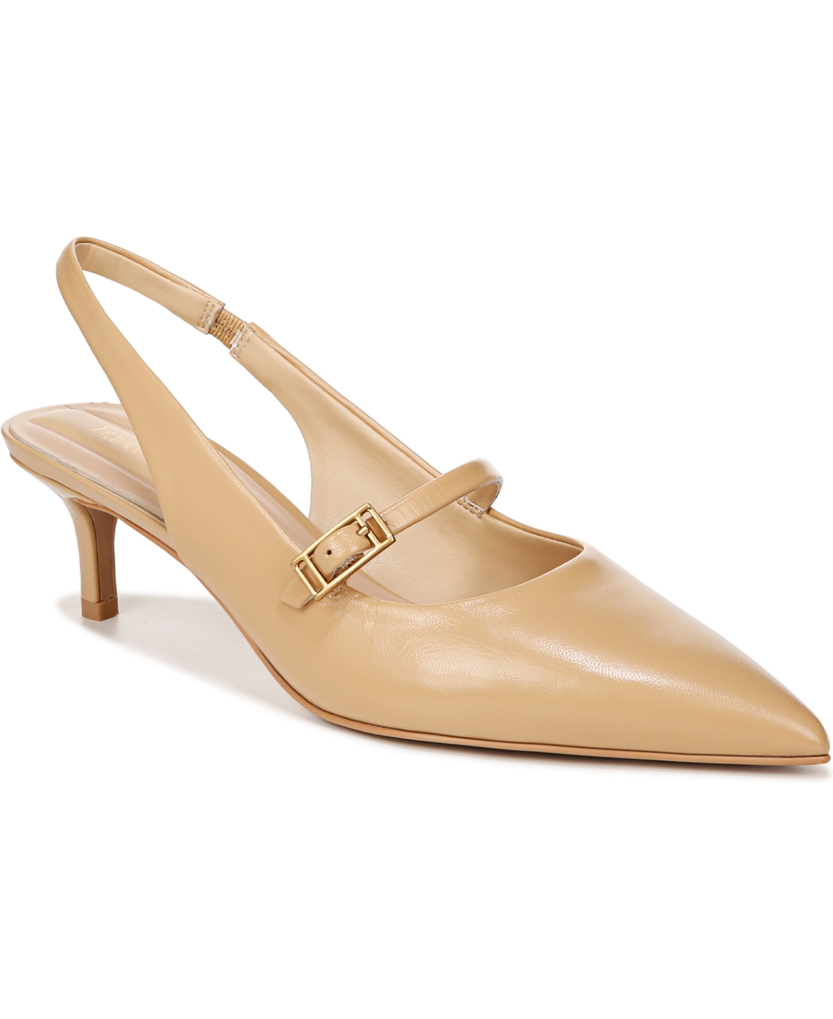 Shop Franco Sarto Khloe Pointed Toe Slingback Pumps In Nude Beige Leather