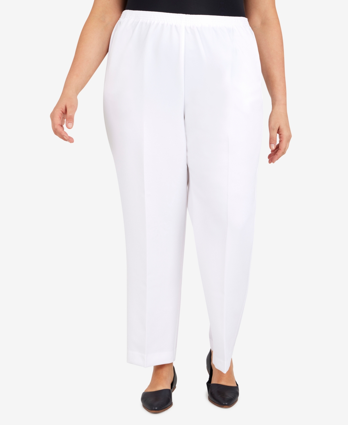 Alfred Dunner Plus Size Classic Pull-On Straight-Leg Short Length Pants