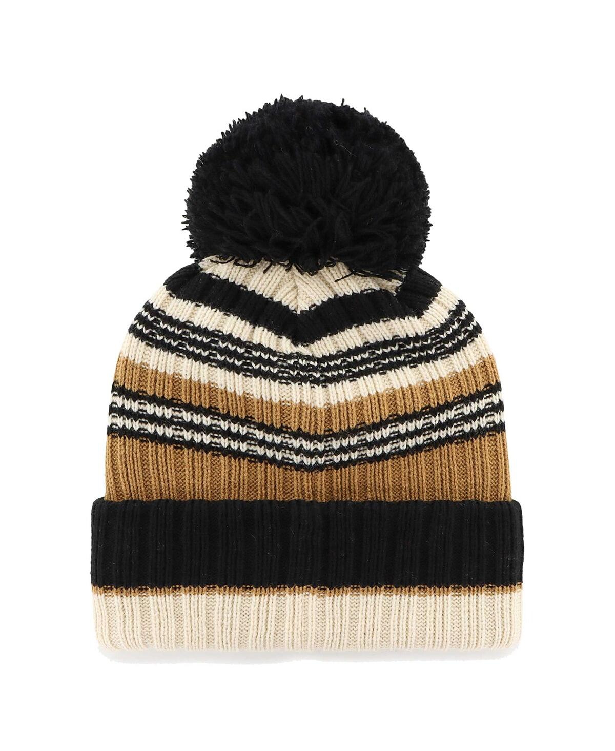 Shop 47 Brand Women's ' Natural Los Angeles Chargers Barista Cuffed Knit Hat With Pom