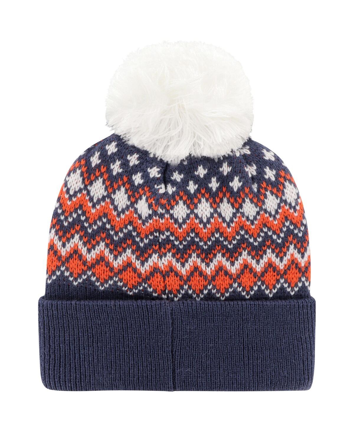 Women's '47 BrandDenver Broncos Elsa Cuffed Knit Hat with Pom - Navy