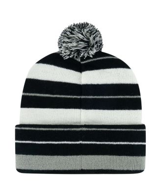 Men's Black Las Vegas Raiders Powerline Cuffed Knit Hat with Pom