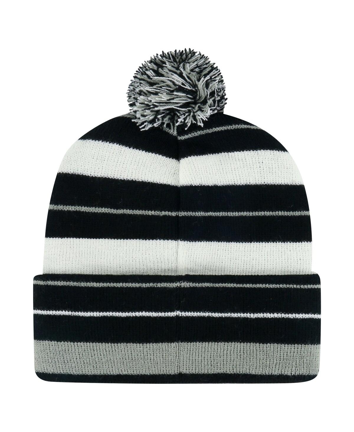 47 Brand Men's ' Black Las Vegas Raiders Powerline Cuffed Knit Hat With Pom In Black