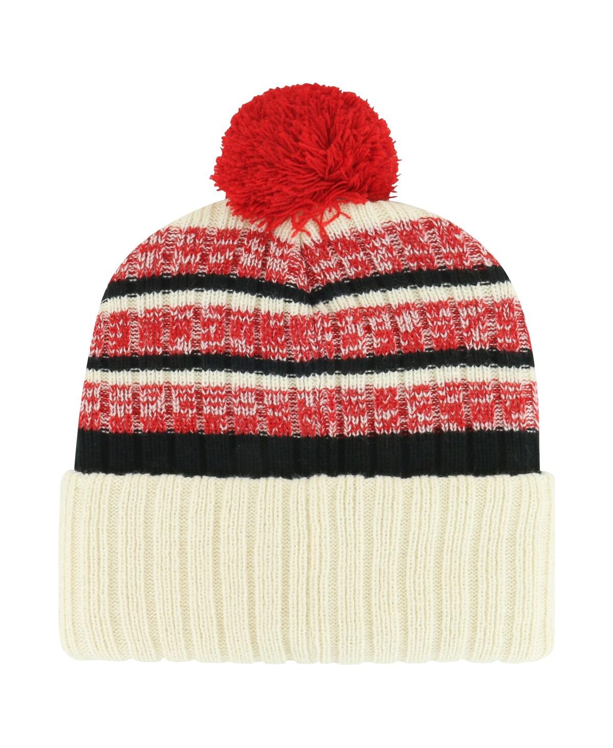 47 Brand Men's ' Cream New Jersey Devils Tavern Cuffed Knit Hat With Pom In Multi