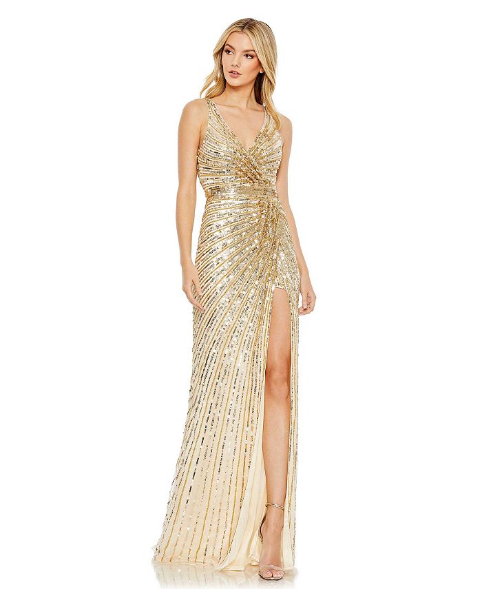Macy's gold sequin dress sales