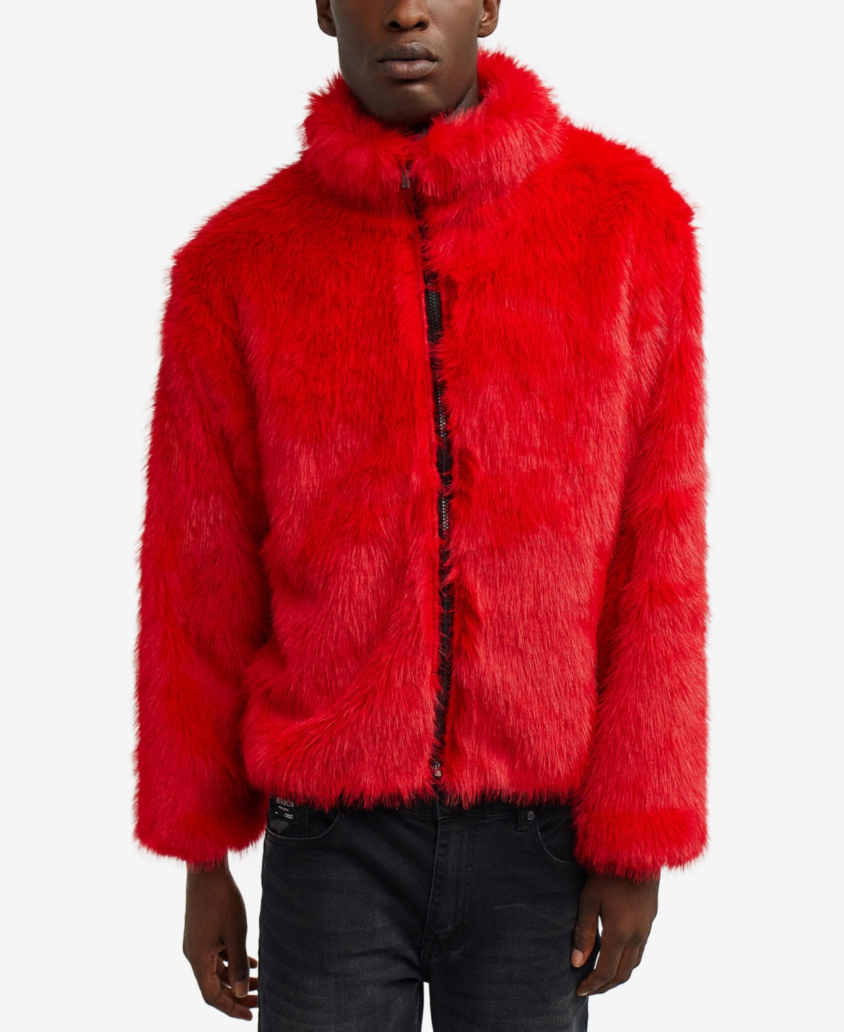 Reason Men's Faux Fur Full Zip Jacket