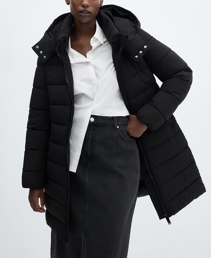 MANGO Women's Hood Quilted Coat Macy's