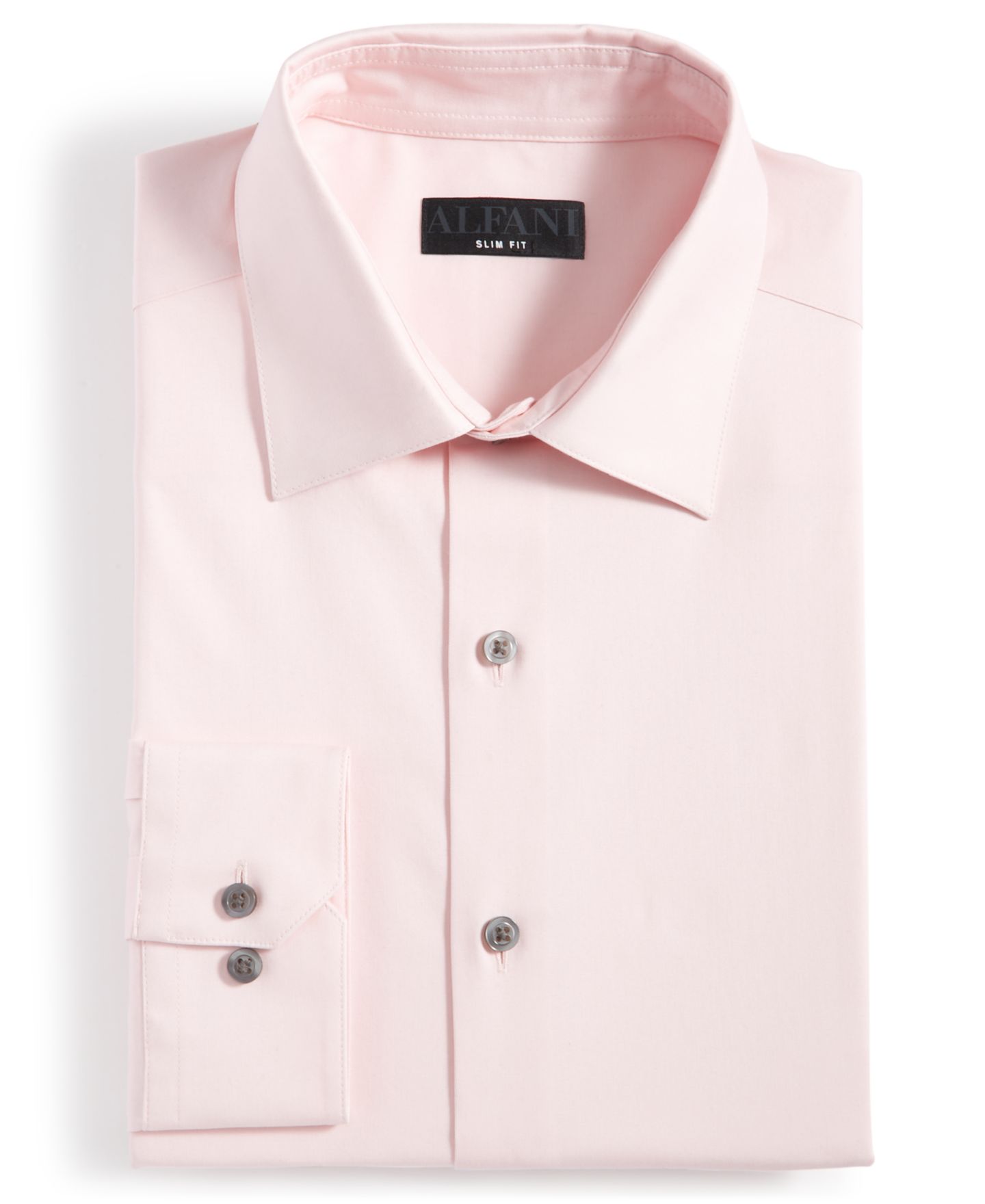 Мужская рубашка Alfani Temperature Regulating Solid Dress Shirt, Slim & Regular Fit, цвет: Ballet Slipper — фото 2