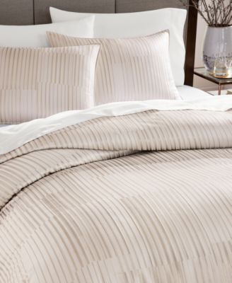 Shop Hotel Collection Metallic Strie Duvet Cover Sets Created For Macys In Ivory