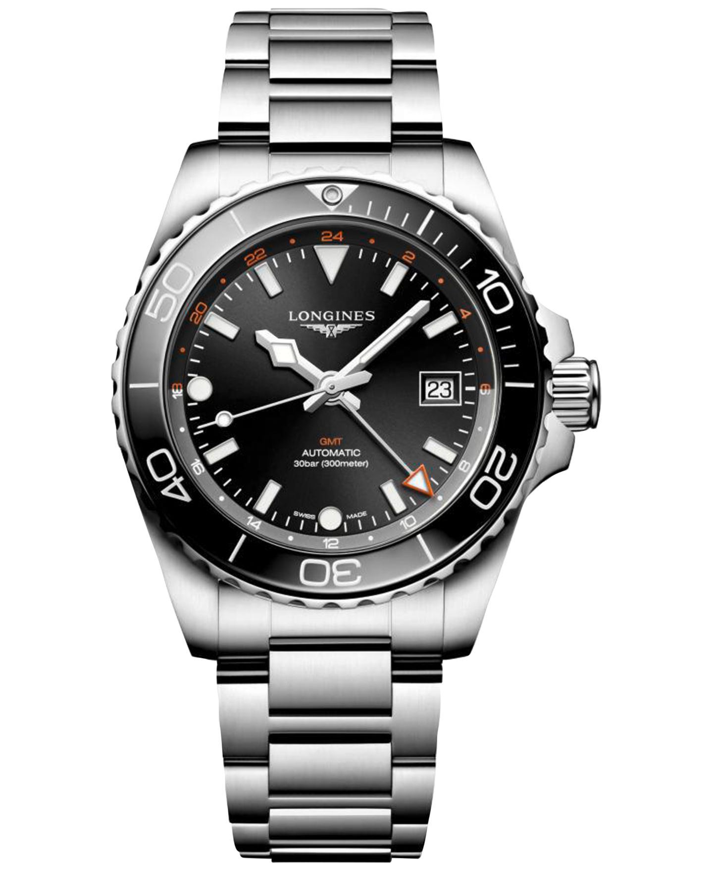 Мужские часы Longines Swiss Automatic HydroConquest Stainless Steel Steel Bracelet Watch 41mm — фото 1