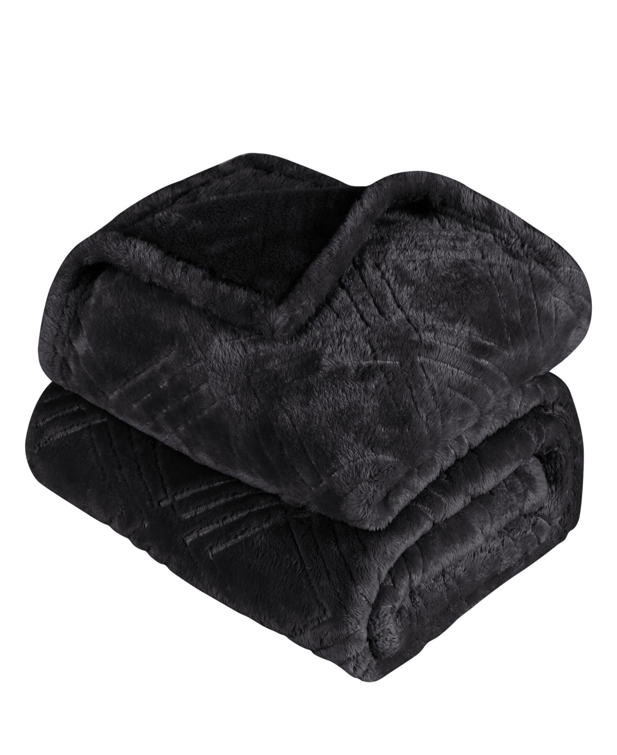 Superior Diamond Flannel Fleece Plush Ultra-soft Blanket, King In Black