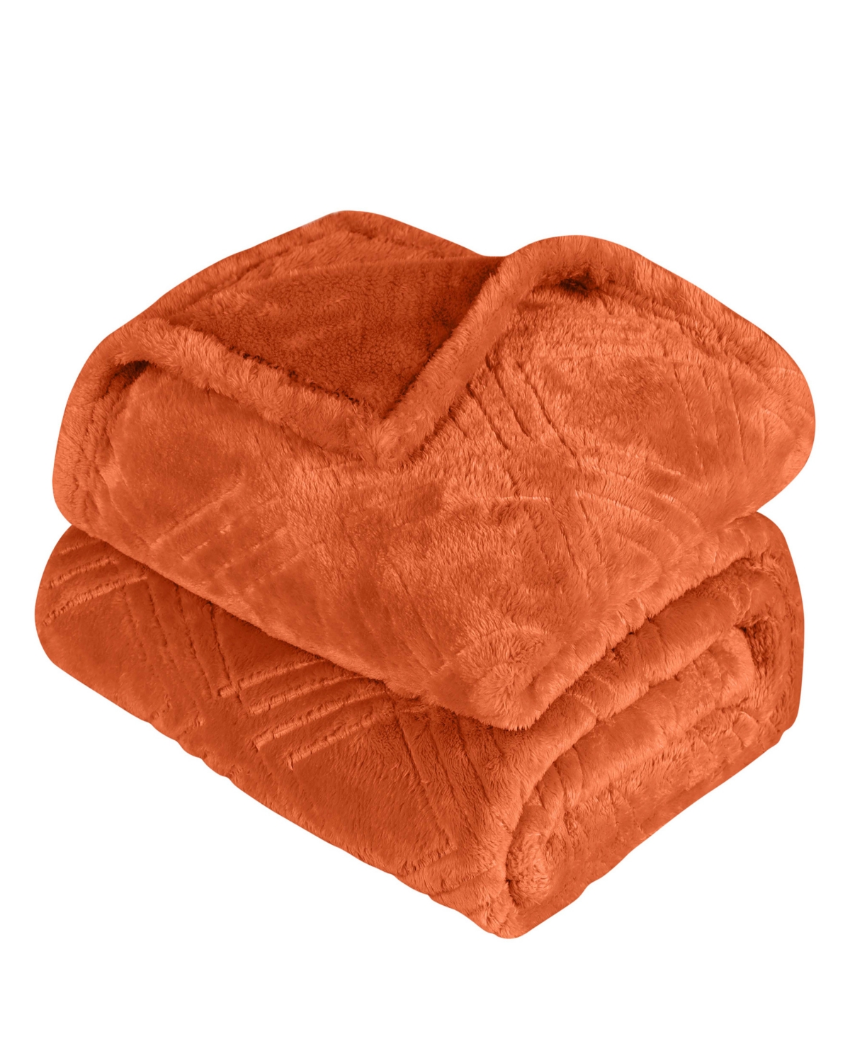 Superior Diamond Flannel Fleece Plush Ultra-soft Blanket, King In Rust