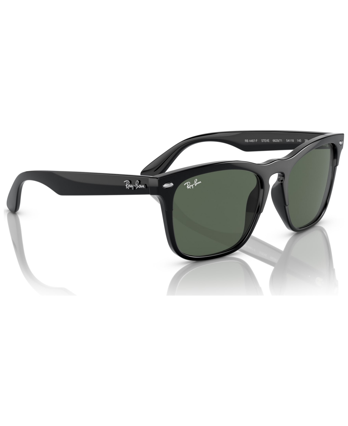 Ray Ban Unisex Steve Low Bridge Fit Sunglasses Rb4487f In Black