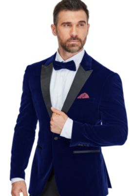 Men's 2-Piece Velvet Birdseye Lapel Slim-Fit Tuxedo
