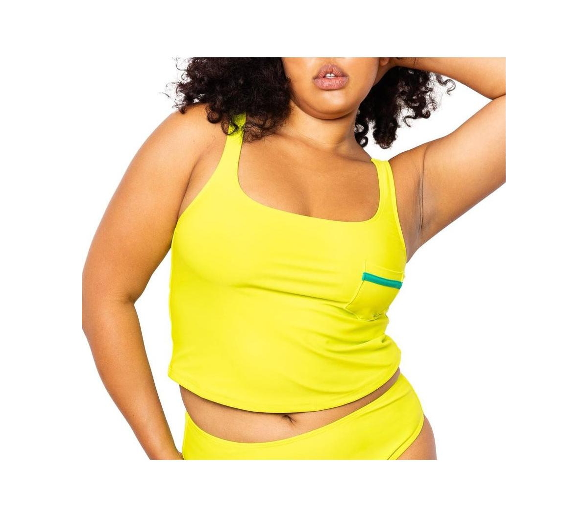 Women's Colette Tankini Top with Pocket - Lime green