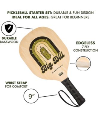 LUXERAD Pickleball Paddles Set Of 4, Premium Wood With Balls & Carry Bag