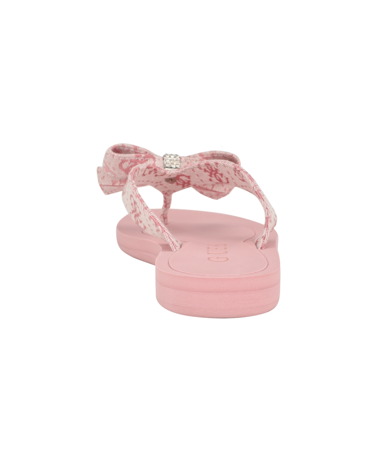 Guess Women's Tutu Eva Fashion Bow Detail Flip Flop Sandals In Light Pink Logo