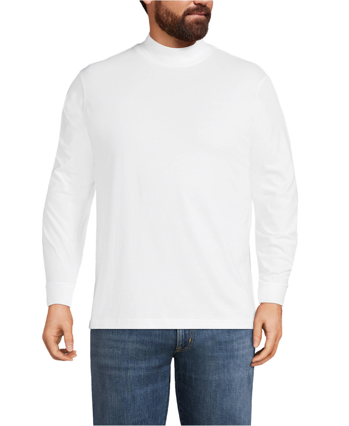 Big & Tall Super-t Mock Turtleneck Tee - White