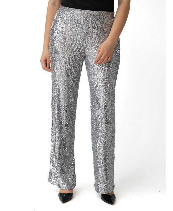 Sequin Flared Trouser Pants  Champagne – Wedges And Wide Legs